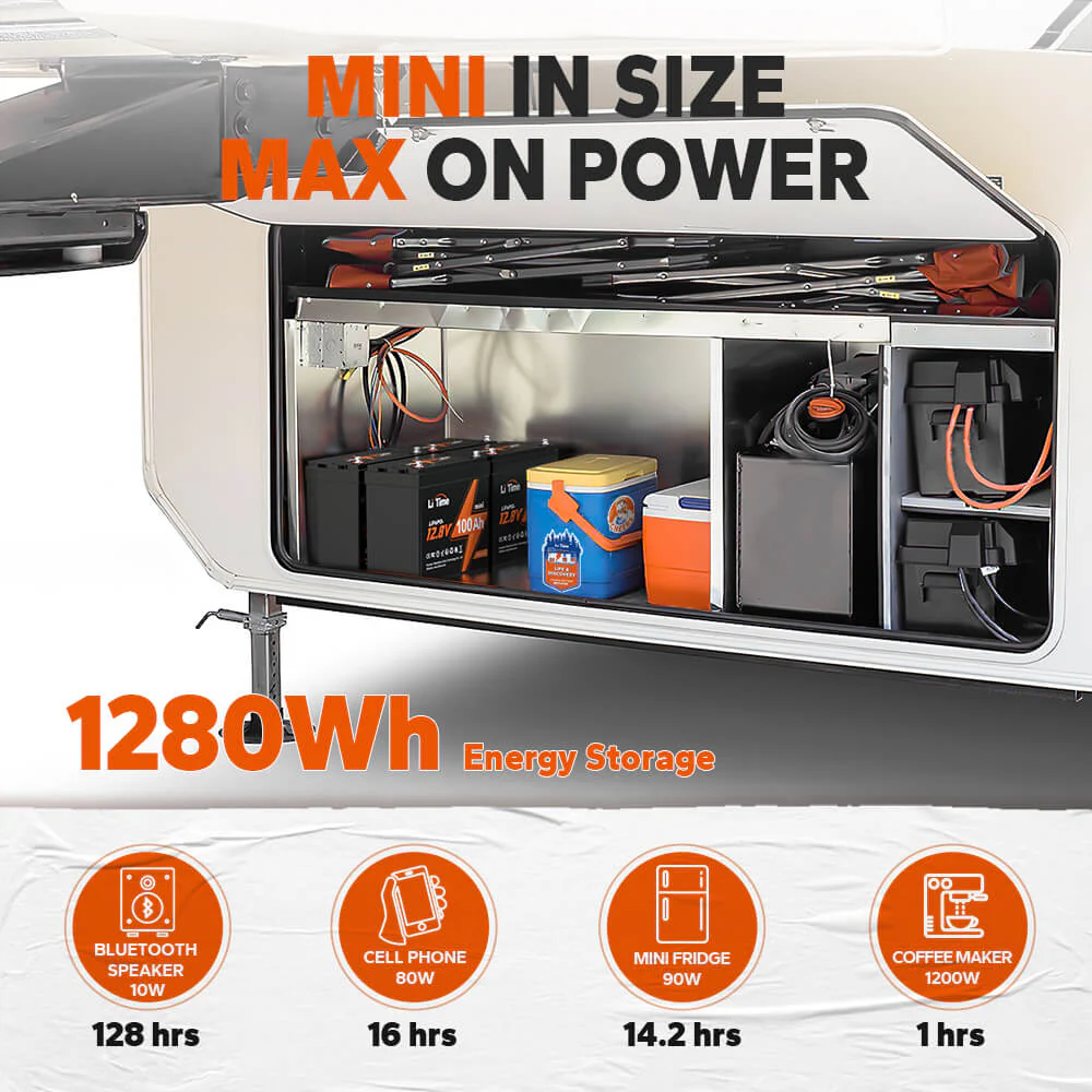 LiTime 12V 100Ah Mini LiFePO4 Lithium Battery - Image 3