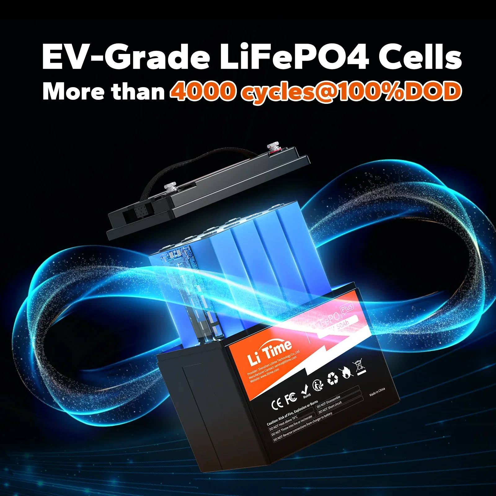 LiTime 12V 50Ah Lithium Battery - Image 4
