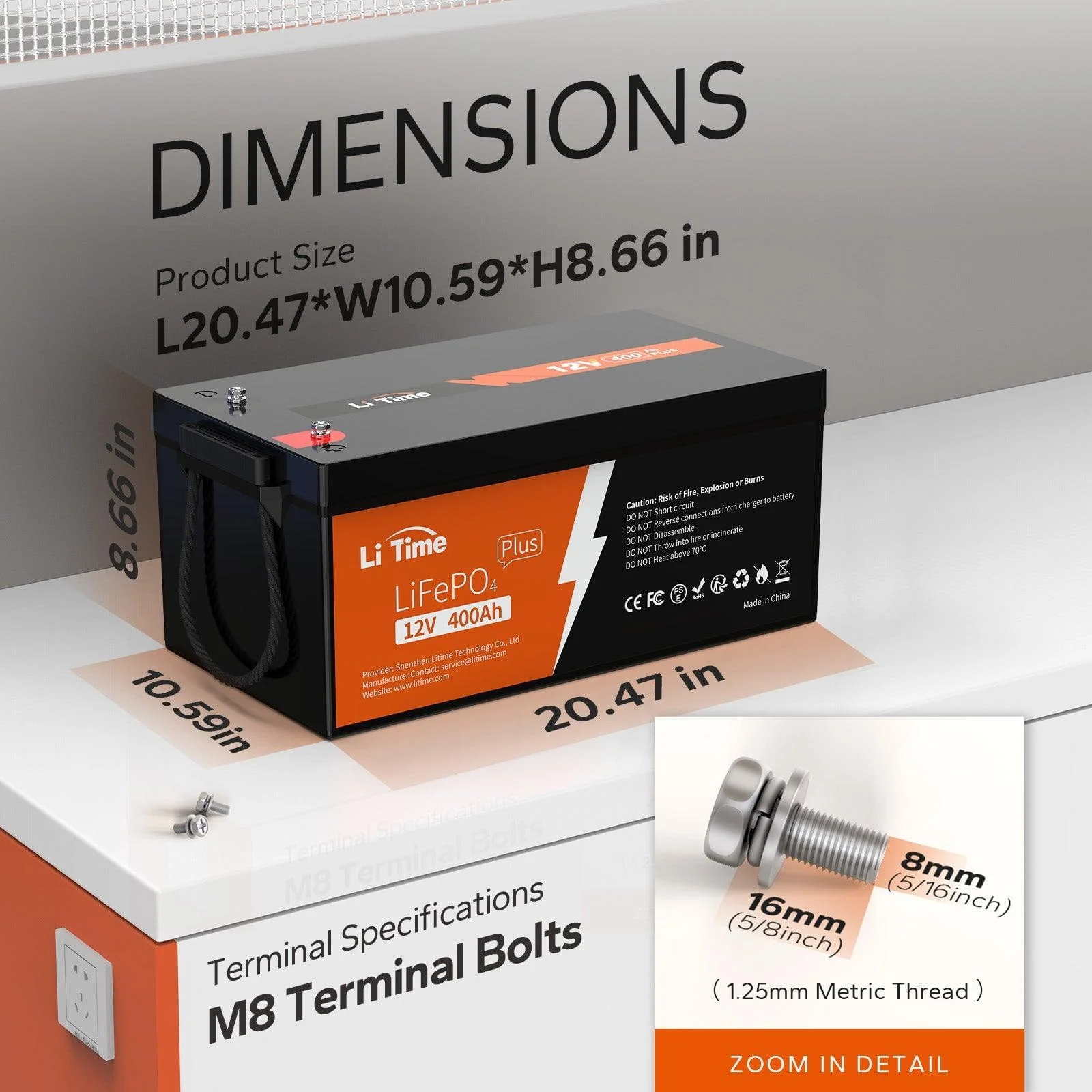 LiTime 12V 400Ah Deep Cycle Lithium Battery - Image 7